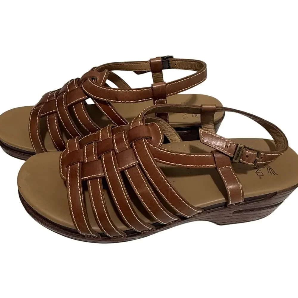 Dansko Moriah Chestnut Brown Heeled Sandals - Size 10.5 - NEW